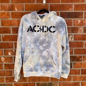 ACDC Womens Medium Tie Dye Pullover Hoodie Sweatshirt